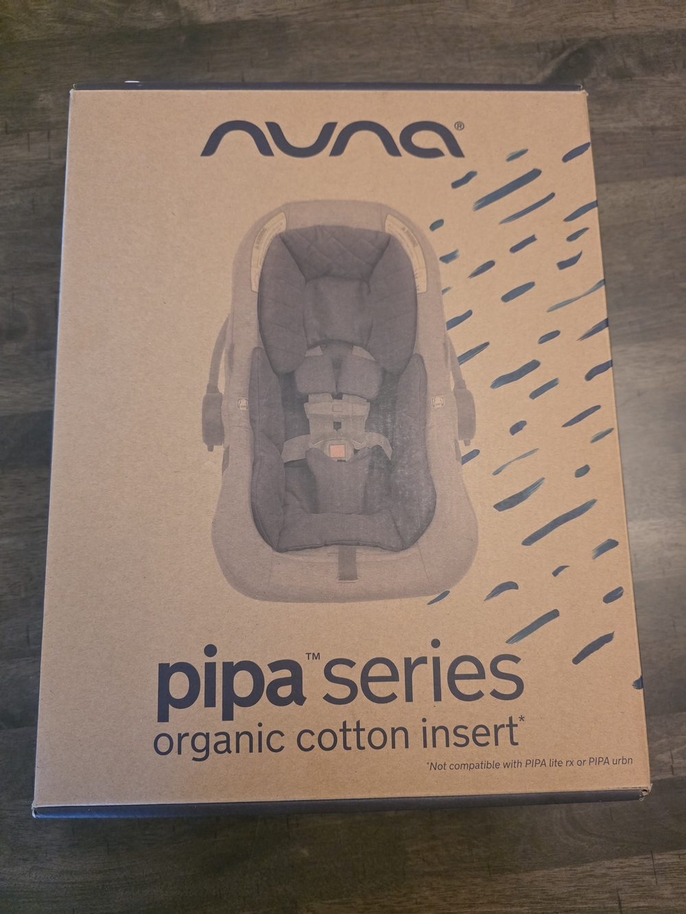 NIB Nuna PIPA Carseat Series Organic Cotton Insert - Gray